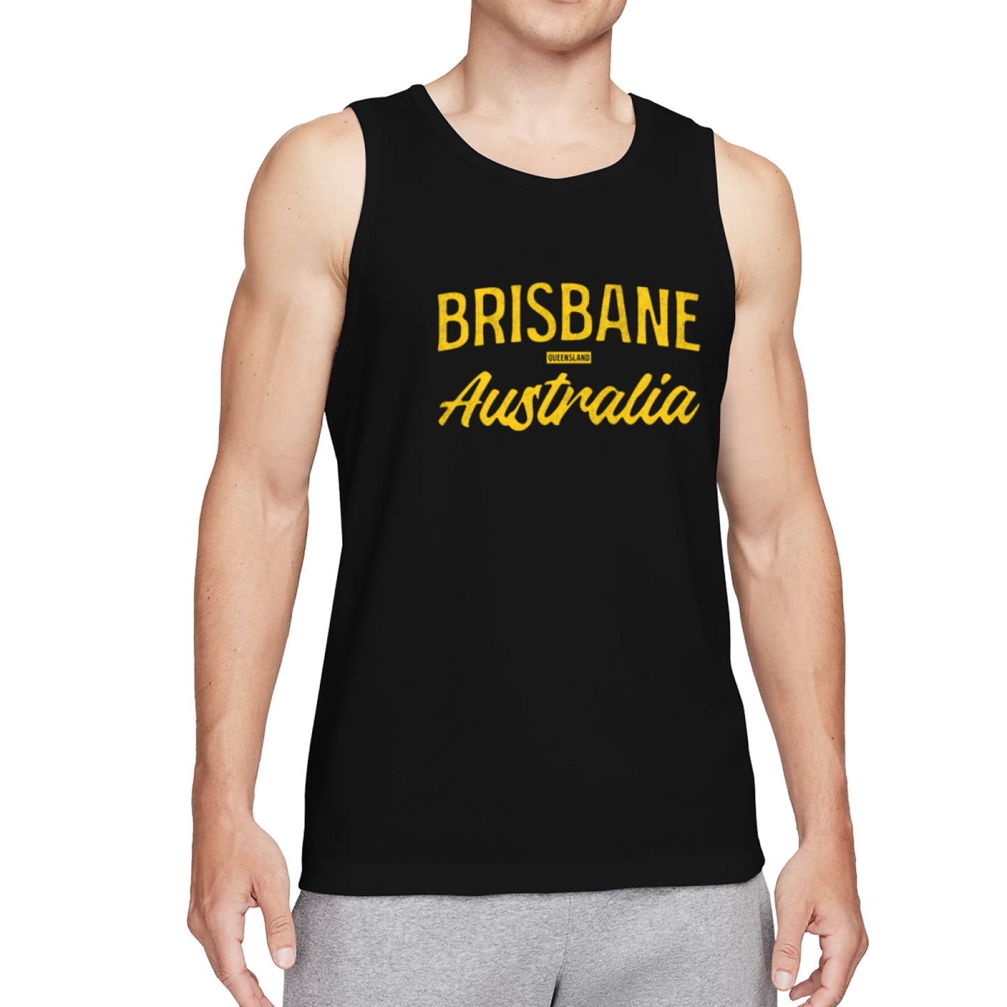 Retro BRISBANE Queensland Australia Letter Print Sleeveless Top