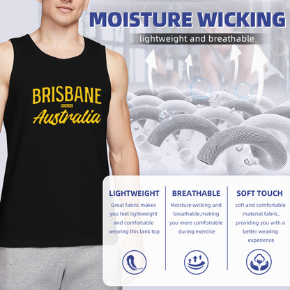 Retro BRISBANE Queensland Australia Letter Print Sleeveless Top