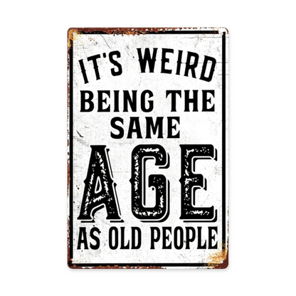 German Fun Life No Need For Meaning Vintage Metal Tin Sign Lighthearted Wall Decor