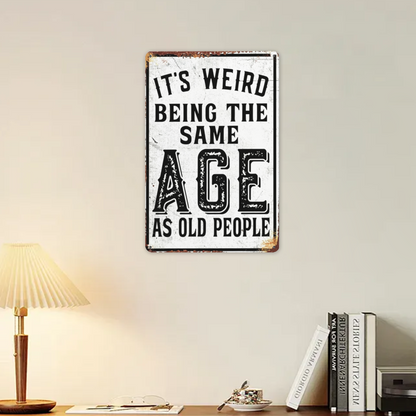German Fun Life No Need For Meaning Vintage Metal Tin Sign Lighthearted Wall Decor