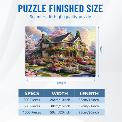 Lush Blooming Secret Garden Luxury Villa Jigsaw Puzzle