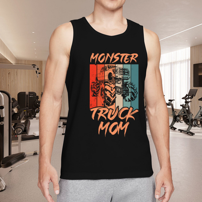 Retro Stripes Monster Truck Mom Graphic Men Tank Top