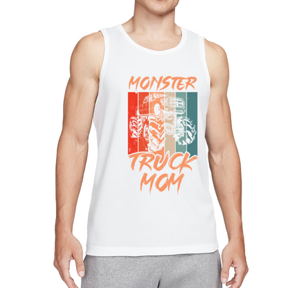 Retro Stripes Monster Truck Mom Graphic Men Tank Top