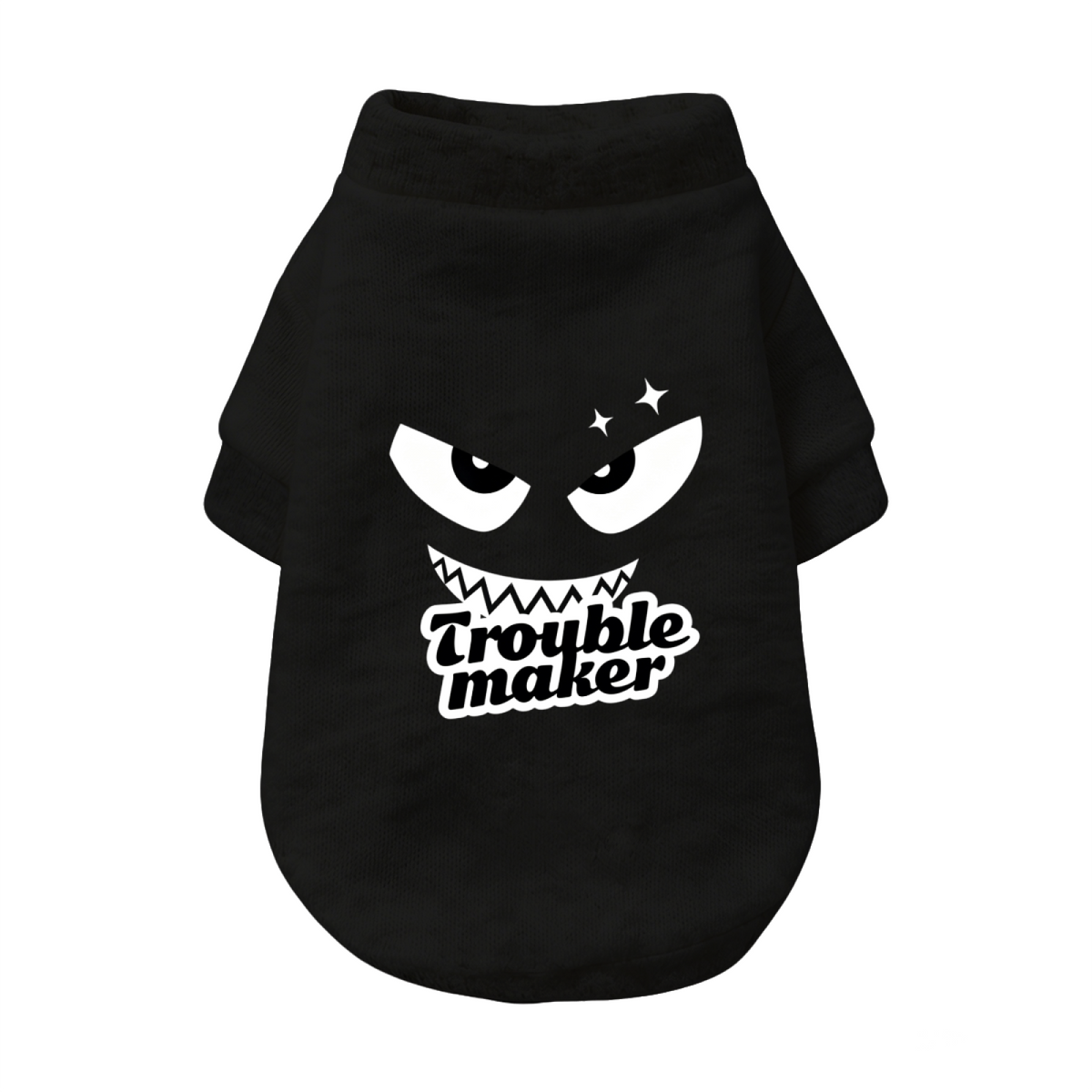 Trouble Maker Spooky Monster Face Cool Dog Cardigan Sweater