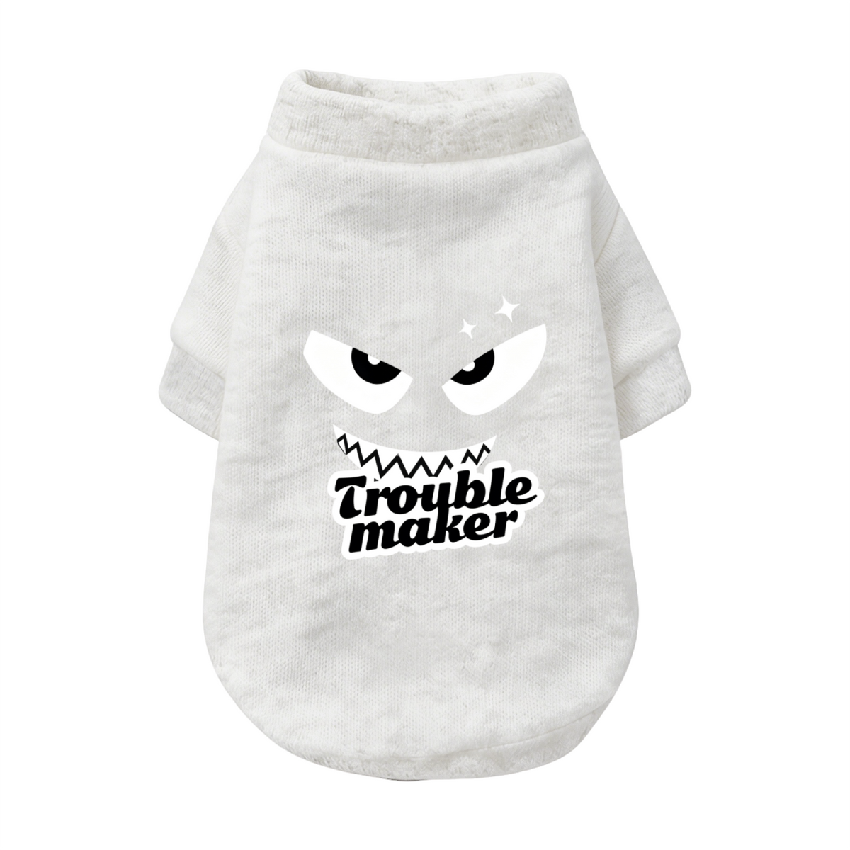 Trouble Maker Spooky Monster Face Cool Dog Cardigan Sweater