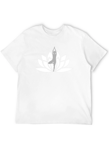 Yoga Lotus Flower Black T-Shirt
