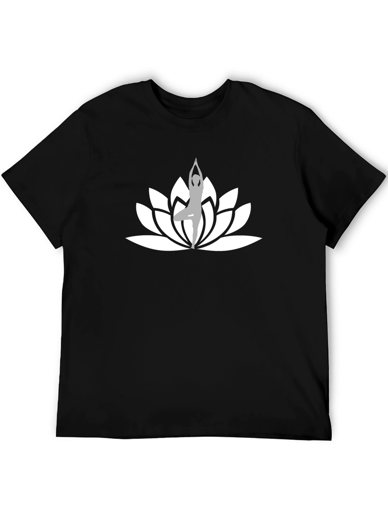 Yoga Lotus Flower Black T-Shirt