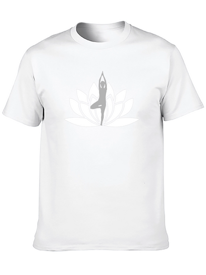 Yoga Lotus Flower Black T-Shirt