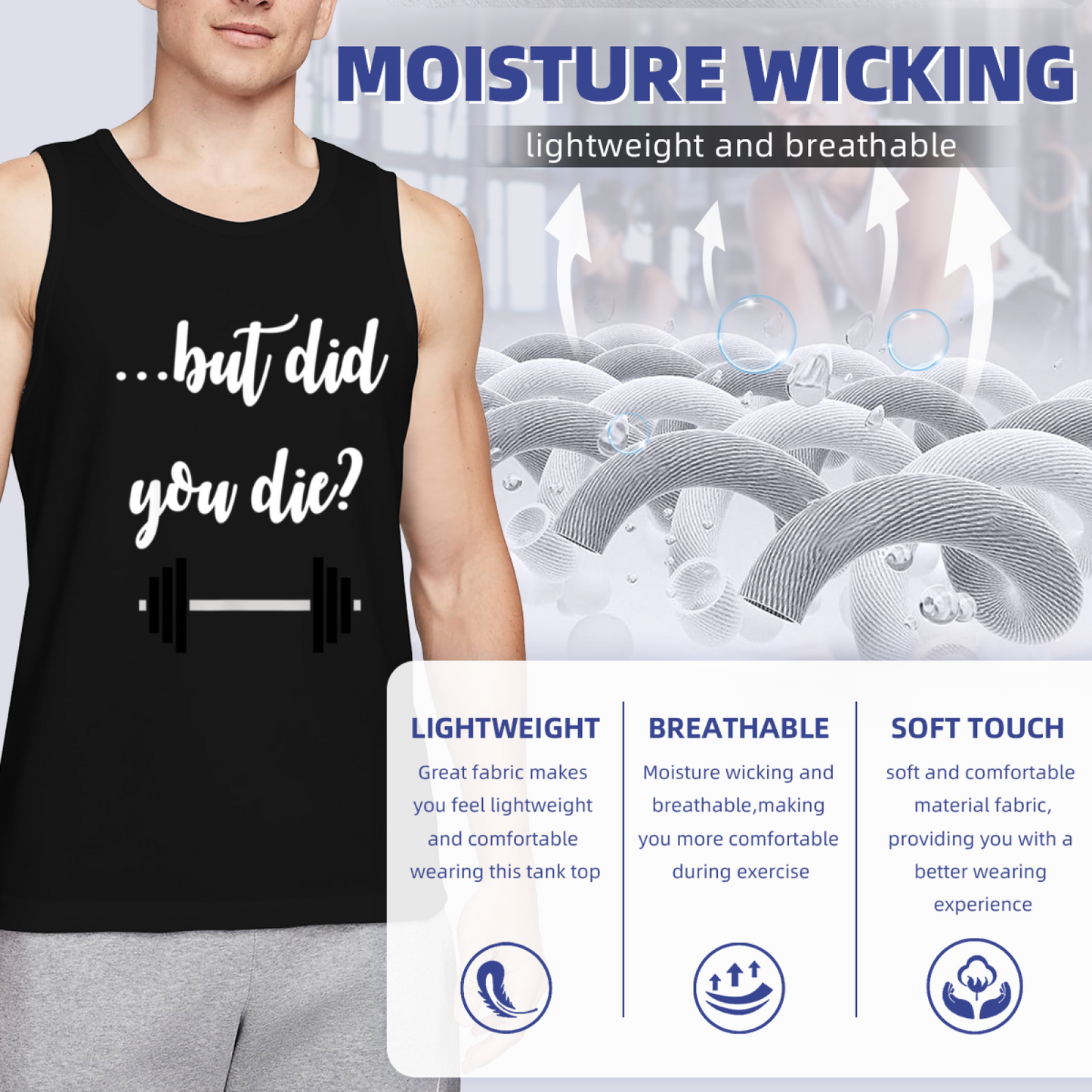 But Did You Die Funny Weightlifting Gym Workout Tank