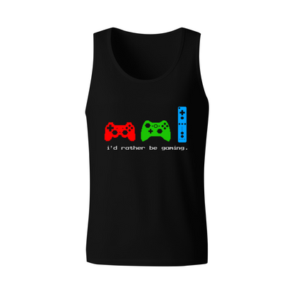 I¡¯d Rather Be Gaming Multi Game Controller Pixel Tank Top