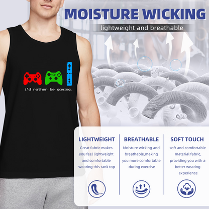 I¡¯d Rather Be Gaming Multi Game Controller Pixel Tank Top