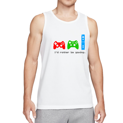 I¡¯d Rather Be Gaming Multi Game Controller Pixel Tank Top