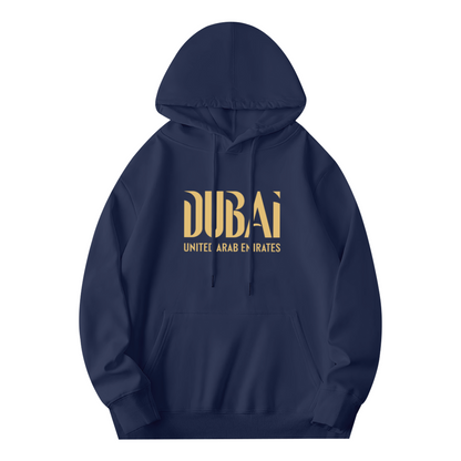 Luxury Dubai UAE Letter Print Hoodie, Snug Everyday Outfit