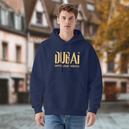 Luxury Dubai UAE Letter Print Hoodie, Snug Everyday Outfit