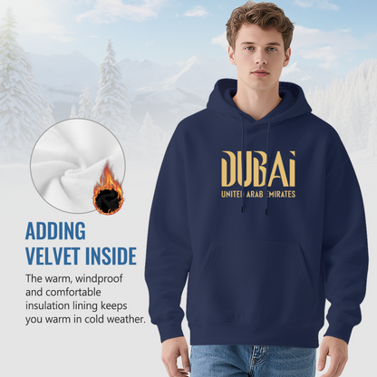 Luxury Dubai UAE Letter Print Hoodie, Snug Everyday Outfit