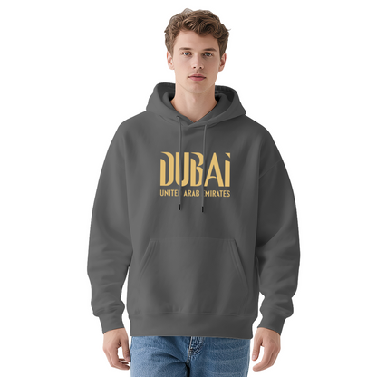 Luxury Dubai UAE Letter Print Hoodie, Snug Everyday Outfit
