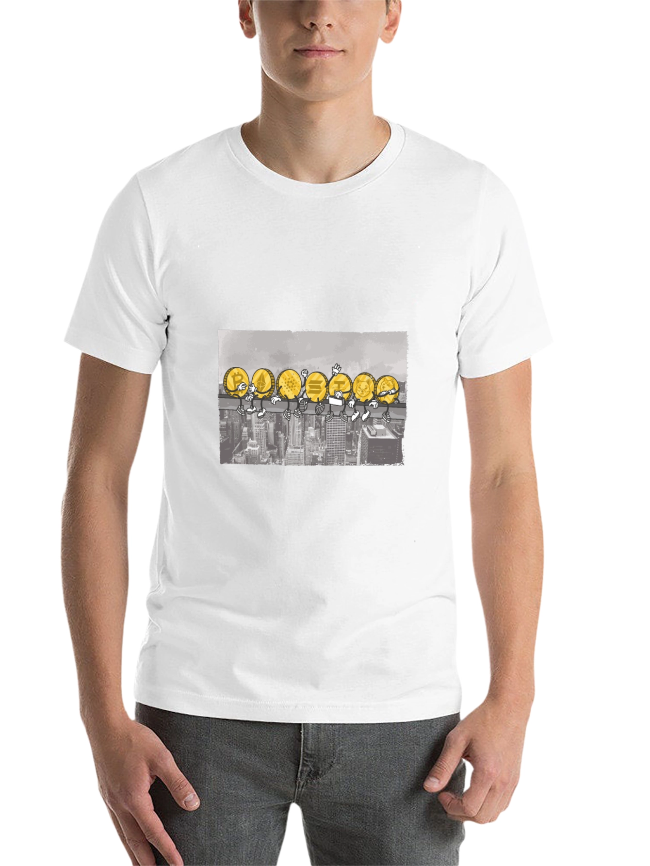 Crypto Coin Skyline T-Shirt - Black