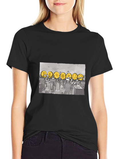 Crypto Coin Skyline T-Shirt - Black