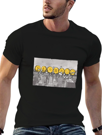 Crypto Coin Skyline T-Shirt - Black