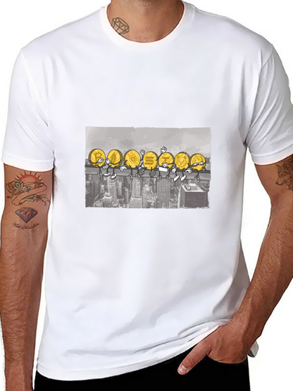 Crypto Coin Skyline T-Shirt - Black