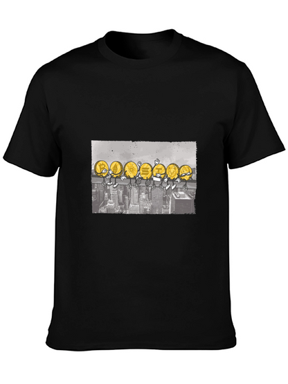 Crypto Coin Skyline T-Shirt - Black