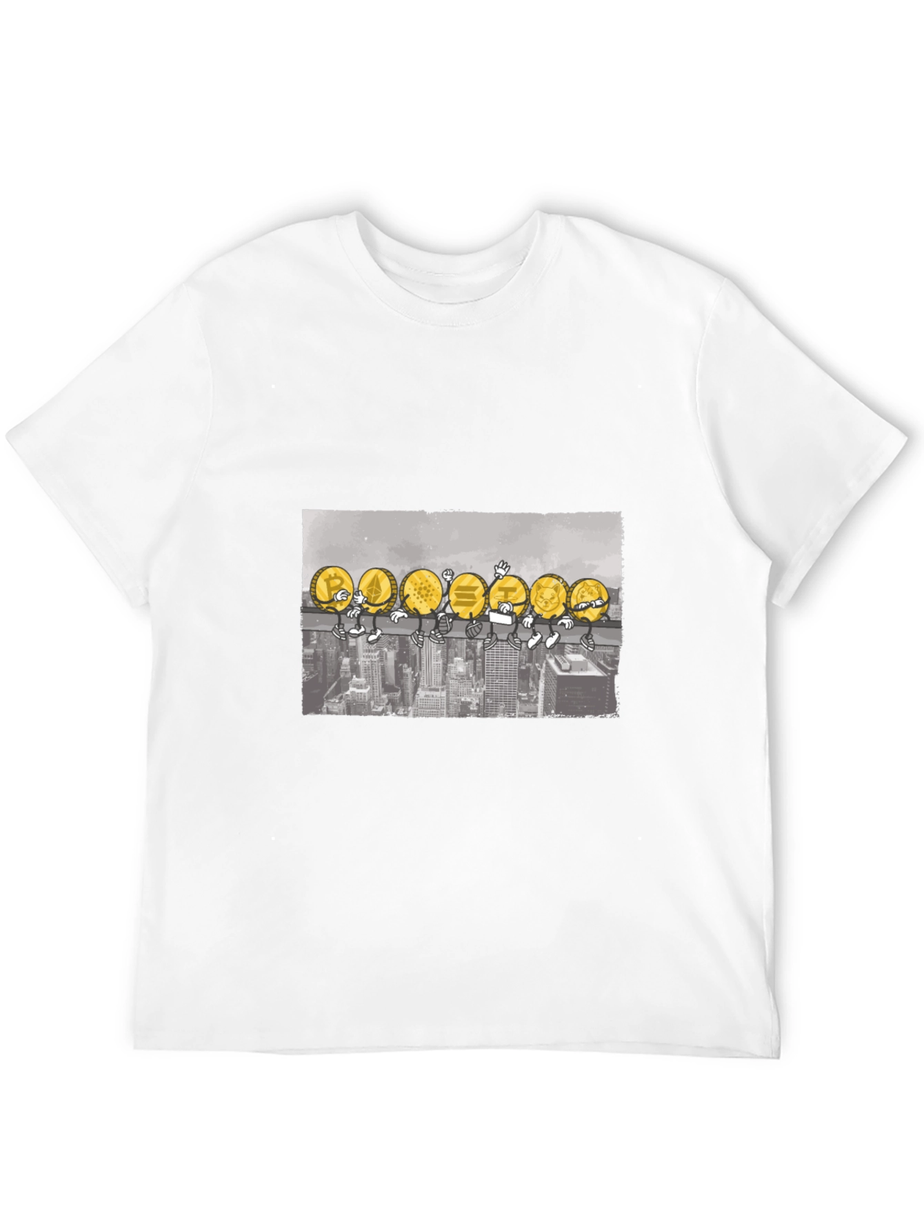 Crypto Coin Skyline T-Shirt - Black