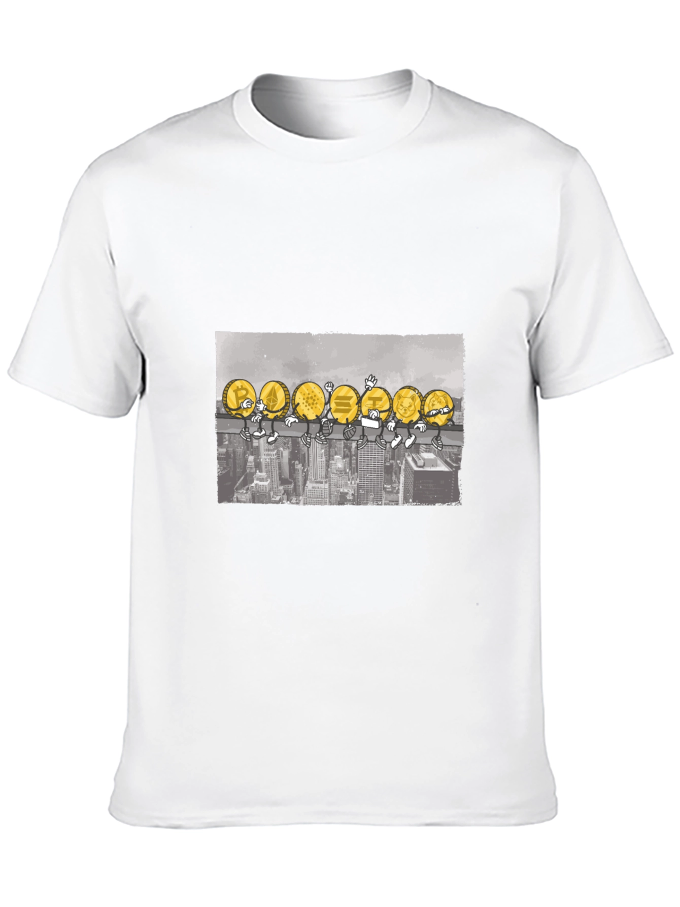 Crypto Coin Skyline T-Shirt - Black