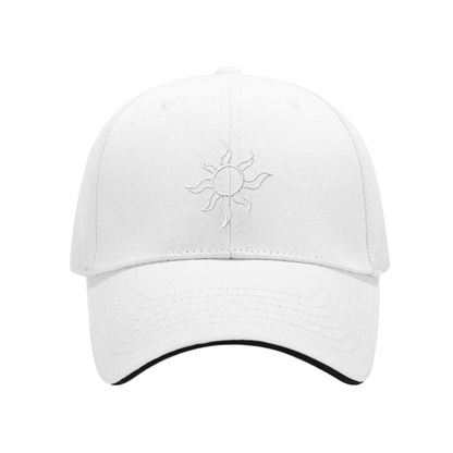 Embroidered Abstract Sun Pink Sandwich Brim Baseball Cap, Soft Sweet Ladies Outdoor Hat