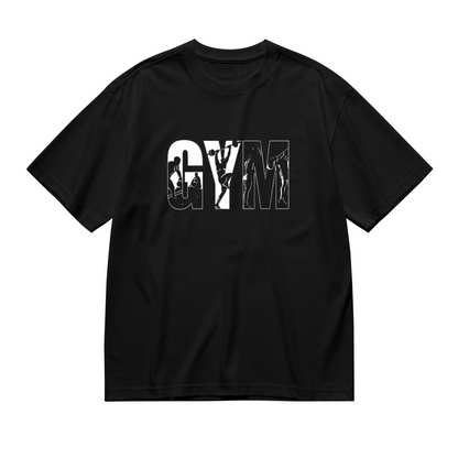 Cool GYM Letter Fitness Silhouette Workout Plus Size Women Printed T-Shirt