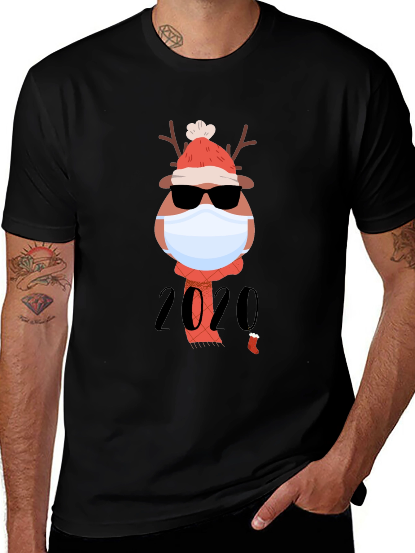 Holiday 2020 Masked Reindeer Graphic Tee