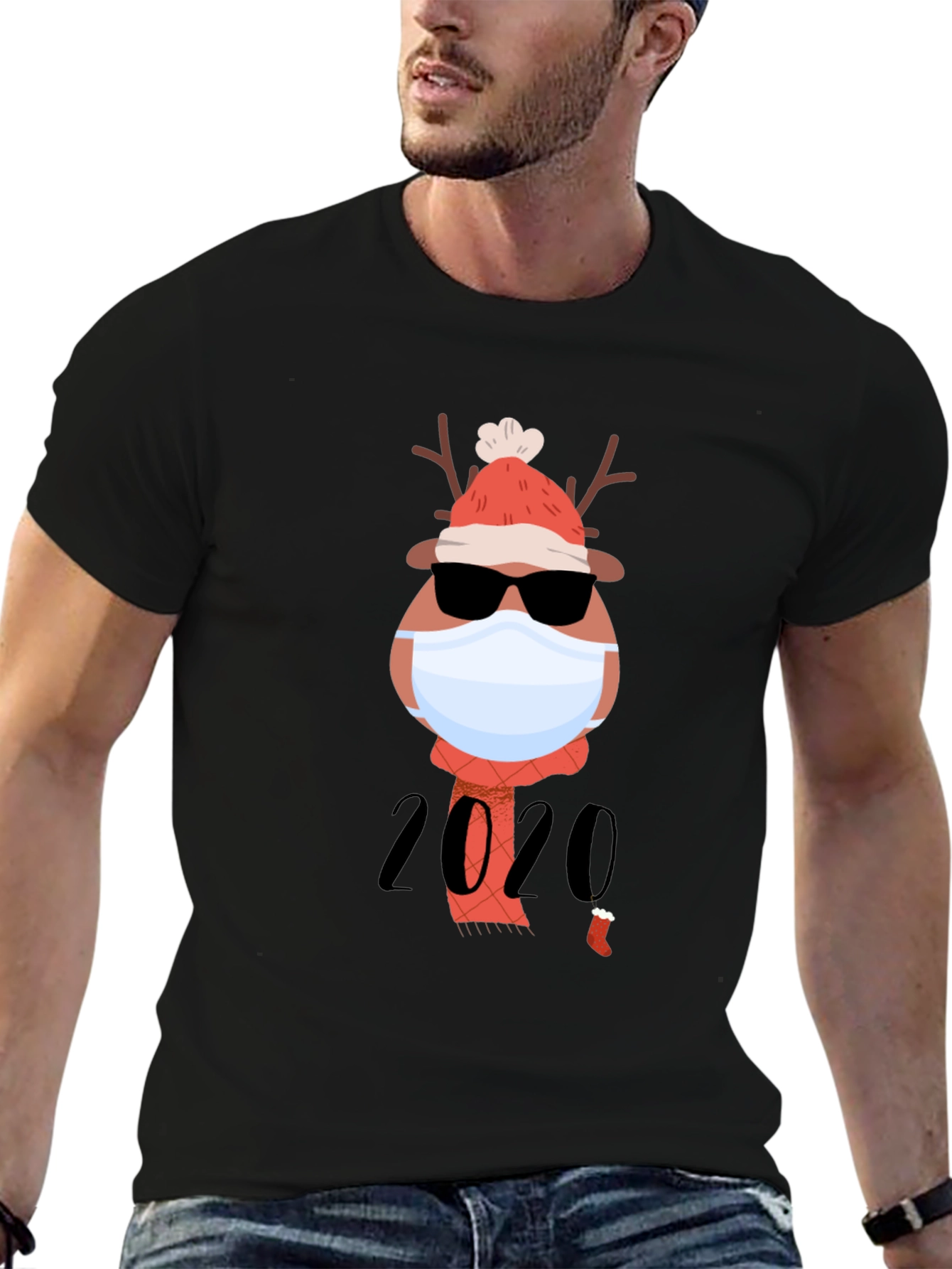 Holiday 2020 Masked Reindeer Graphic Tee