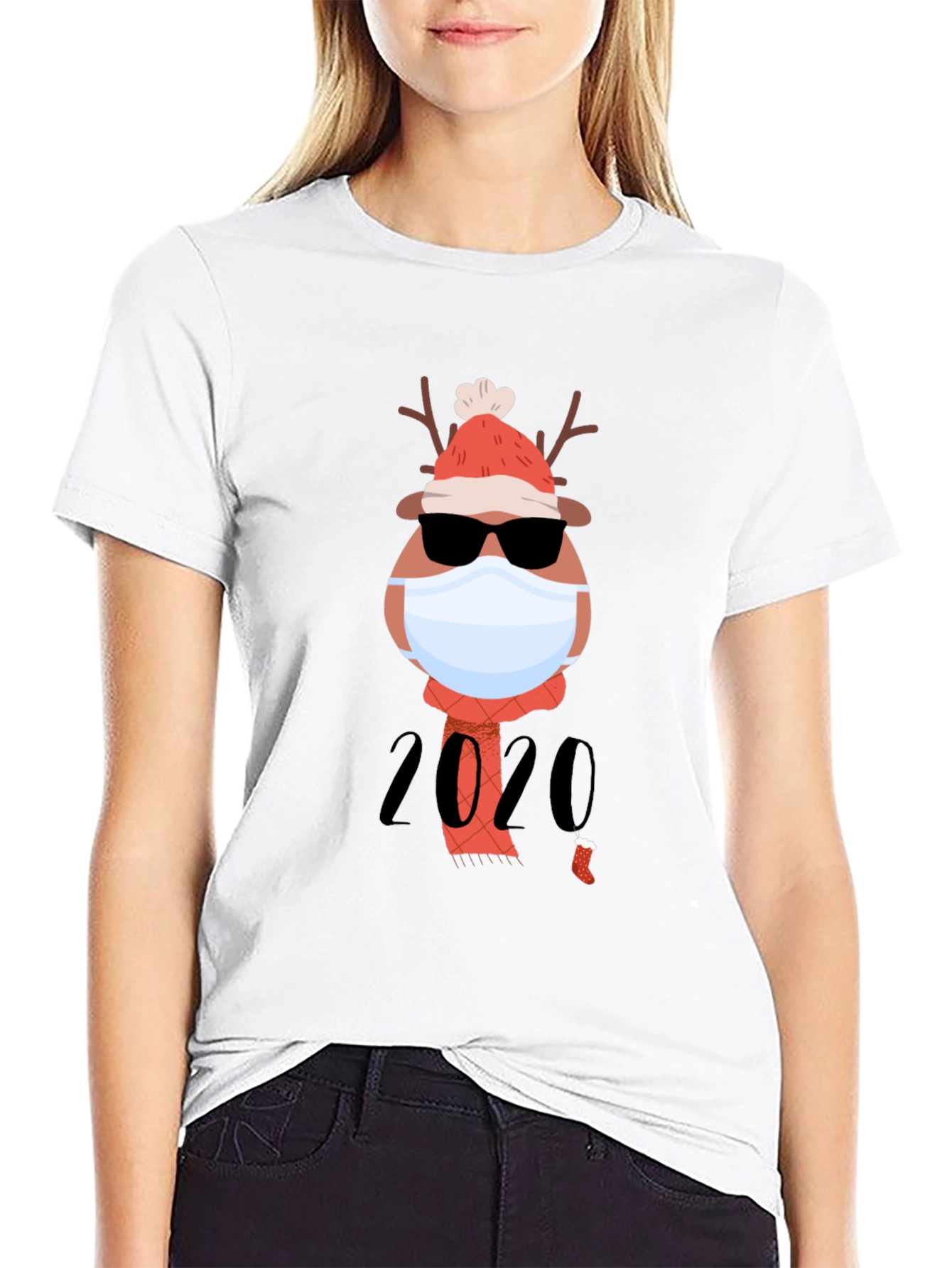Holiday 2020 Masked Reindeer Graphic Tee