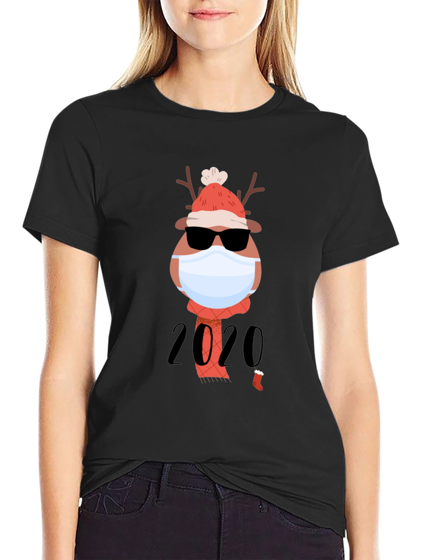Holiday 2020 Masked Reindeer Graphic Tee