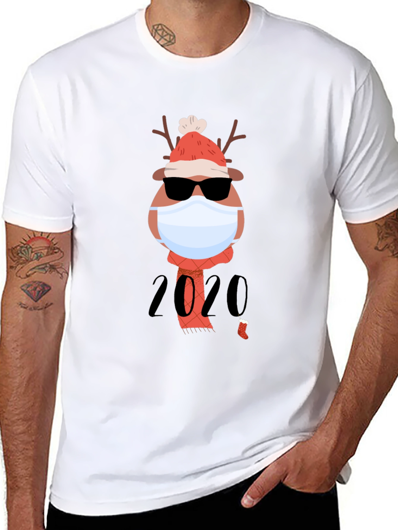 Holiday 2020 Masked Reindeer Graphic Tee