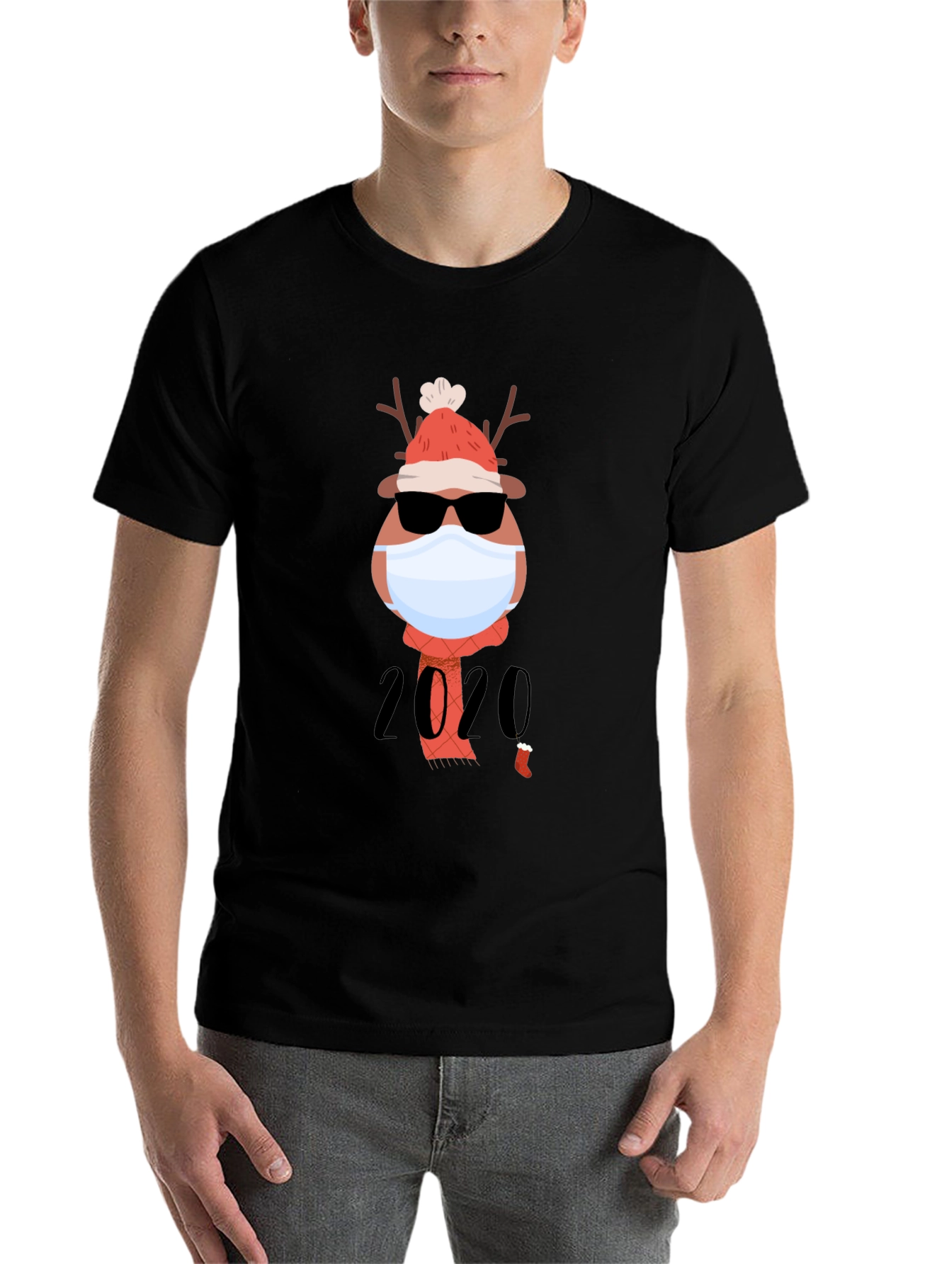 Holiday 2020 Masked Reindeer Graphic Tee