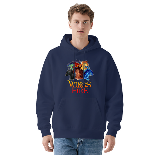 Wings of Fire Dragon Art Navy Hoodie, Unisex Book Fan Soft Comfort Top