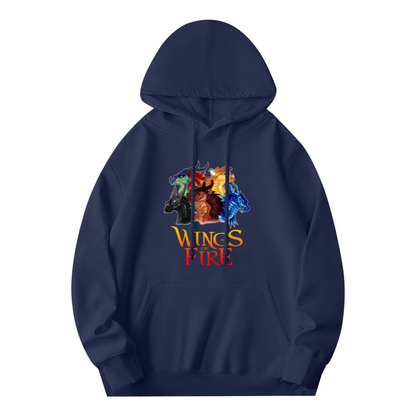 Wings of Fire Dragon Art Navy Hoodie, Unisex Book Fan Soft Comfort Top