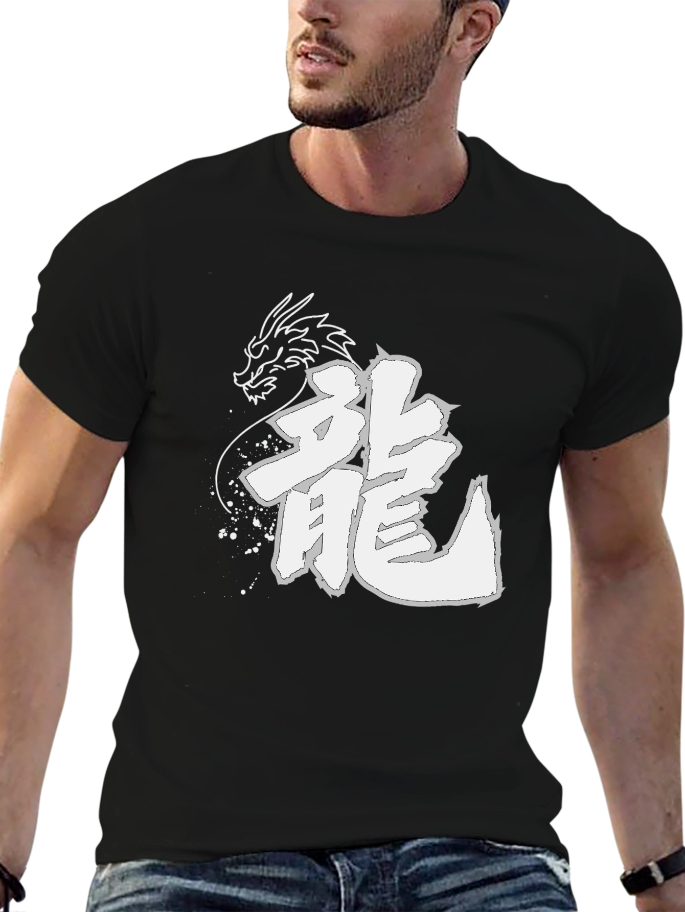 Dragon Kanji Graphic Tee - Black