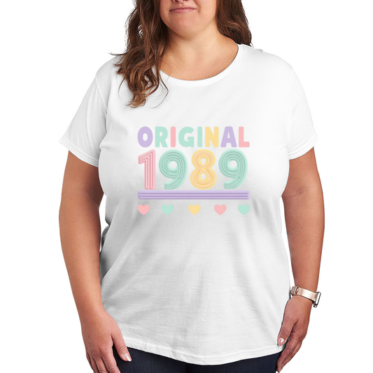 Pastel Original 1989 Birthday Vintage Curvy T-Shirt