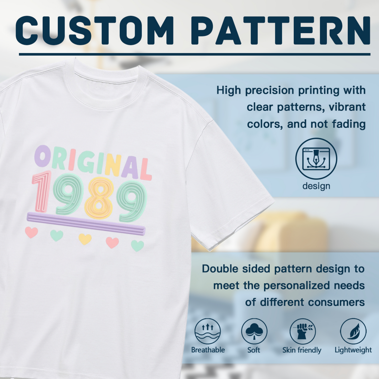 Pastel Original 1989 Birthday Vintage Curvy T-Shirt