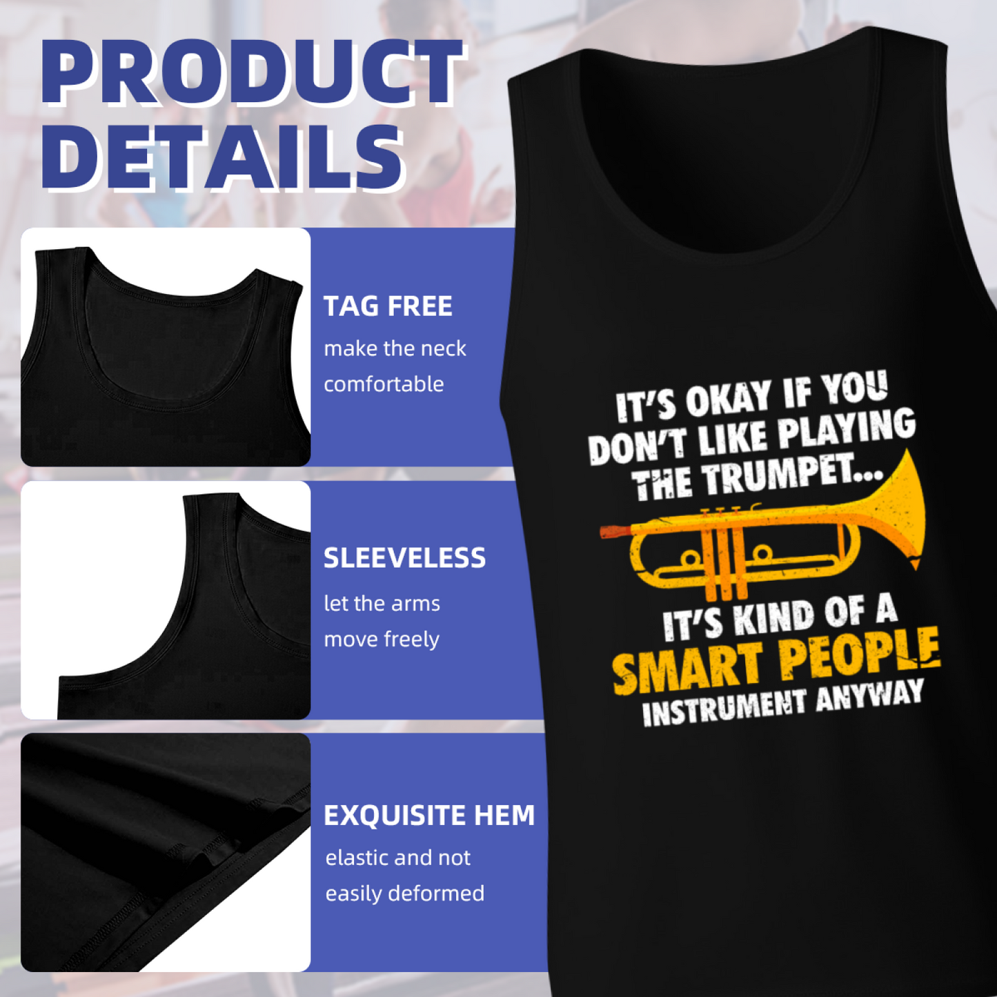 Trumpet Player Smart People Instrument Humor Men Tank Top