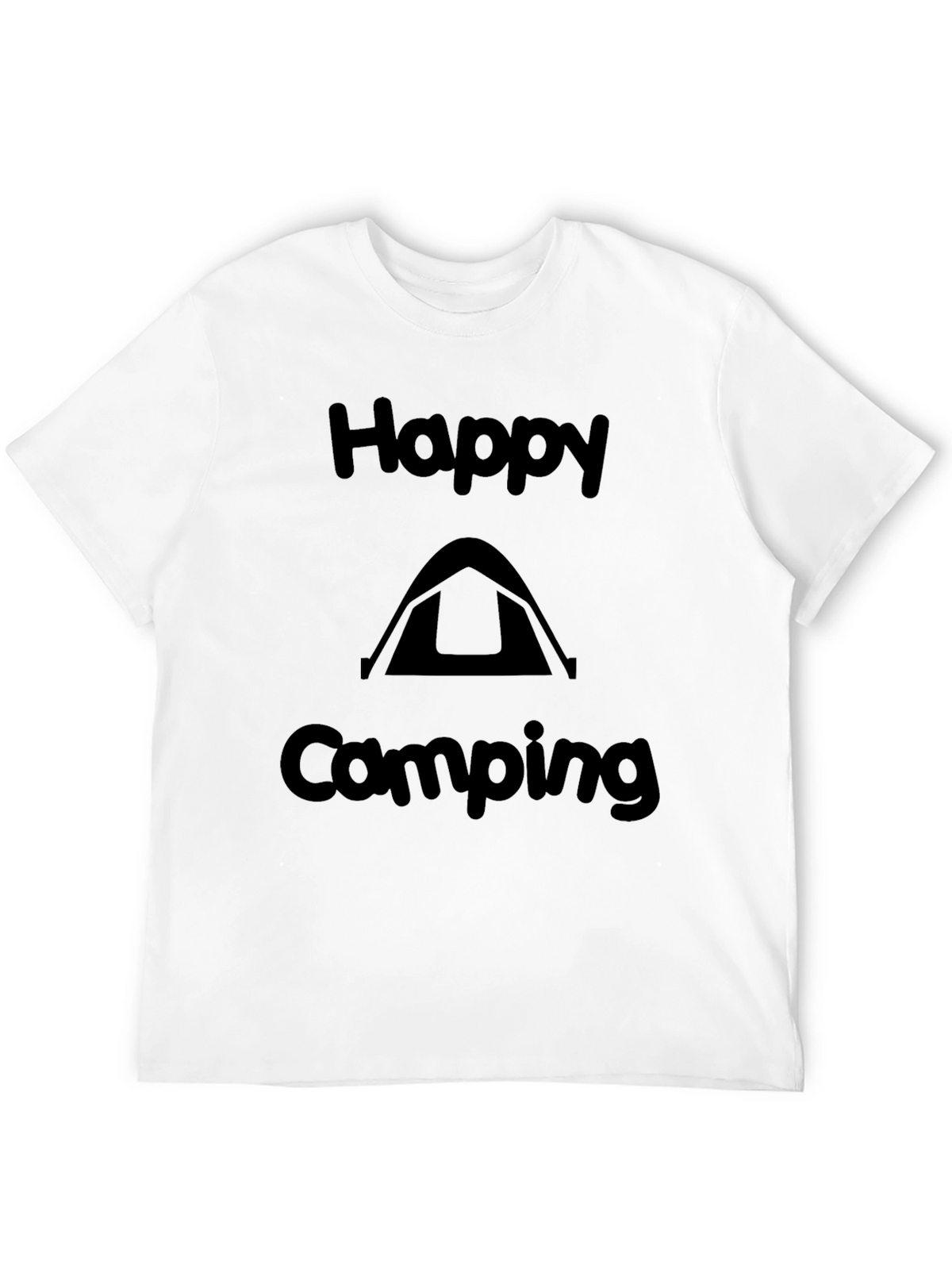 Happy Camping Graphic Tee - Black Casual Shirt