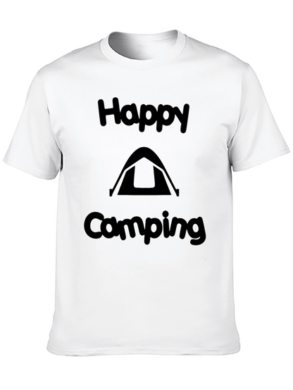 Happy Camping Graphic Tee - Black Casual Shirt