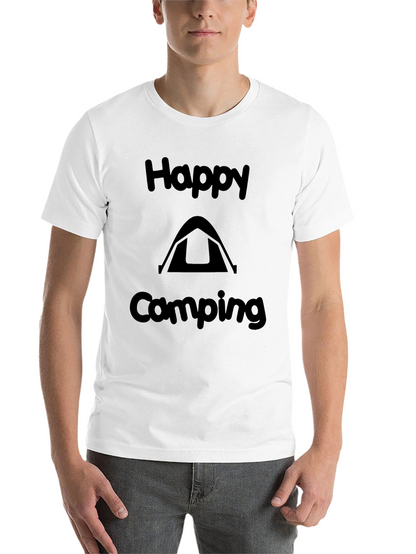 Happy Camping Graphic Tee - Black Casual Shirt