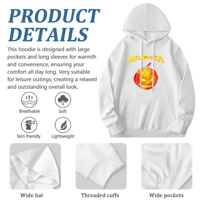 Spooky Helloween Glowing Pumpkin Men¡¯s Hoodie, Warm Fall Comfort