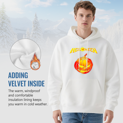 Spooky Helloween Glowing Pumpkin Men¡¯s Hoodie, Warm Fall Comfort