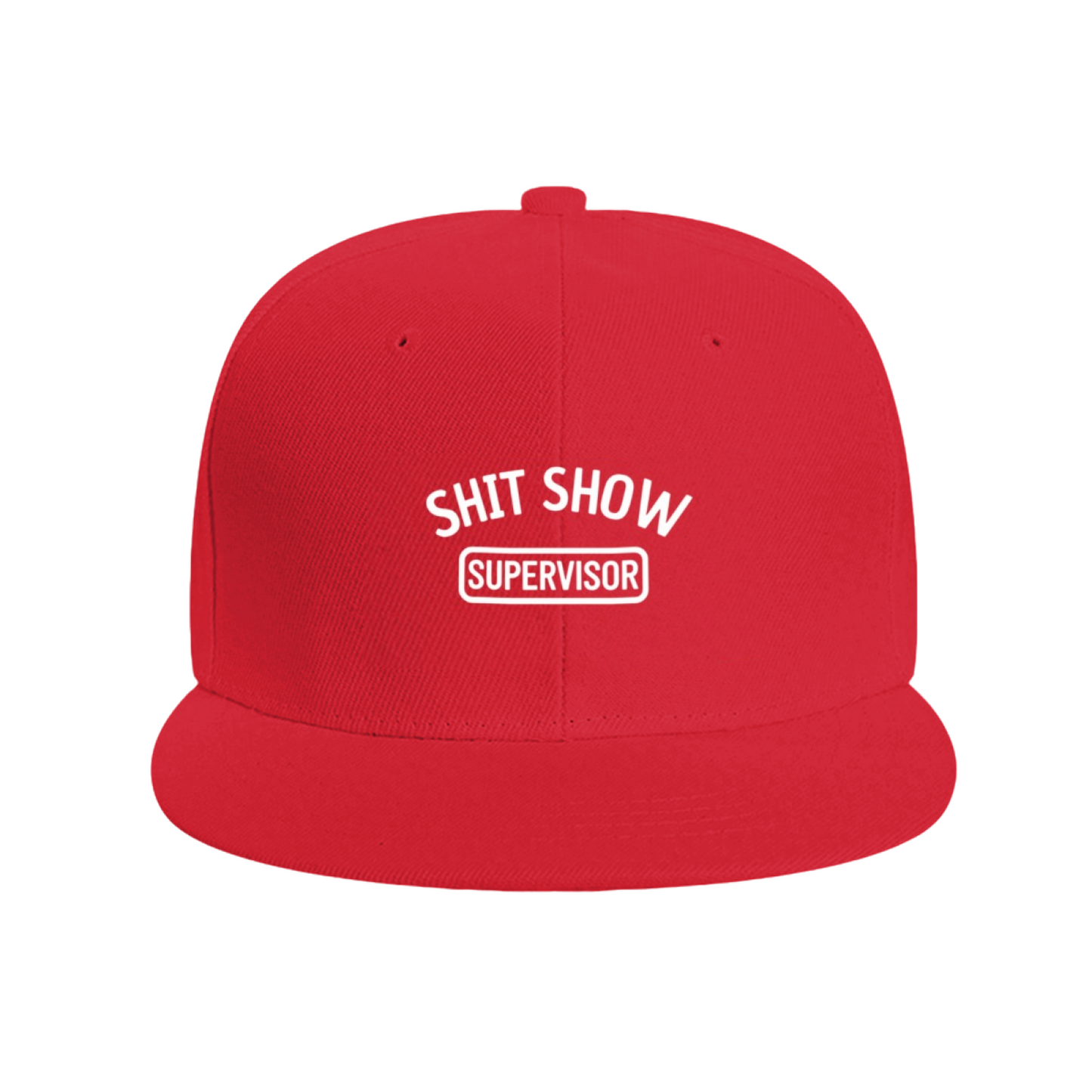 Hilarious SHIT SHOW SUPERVISOR Red Statement Flat Hat