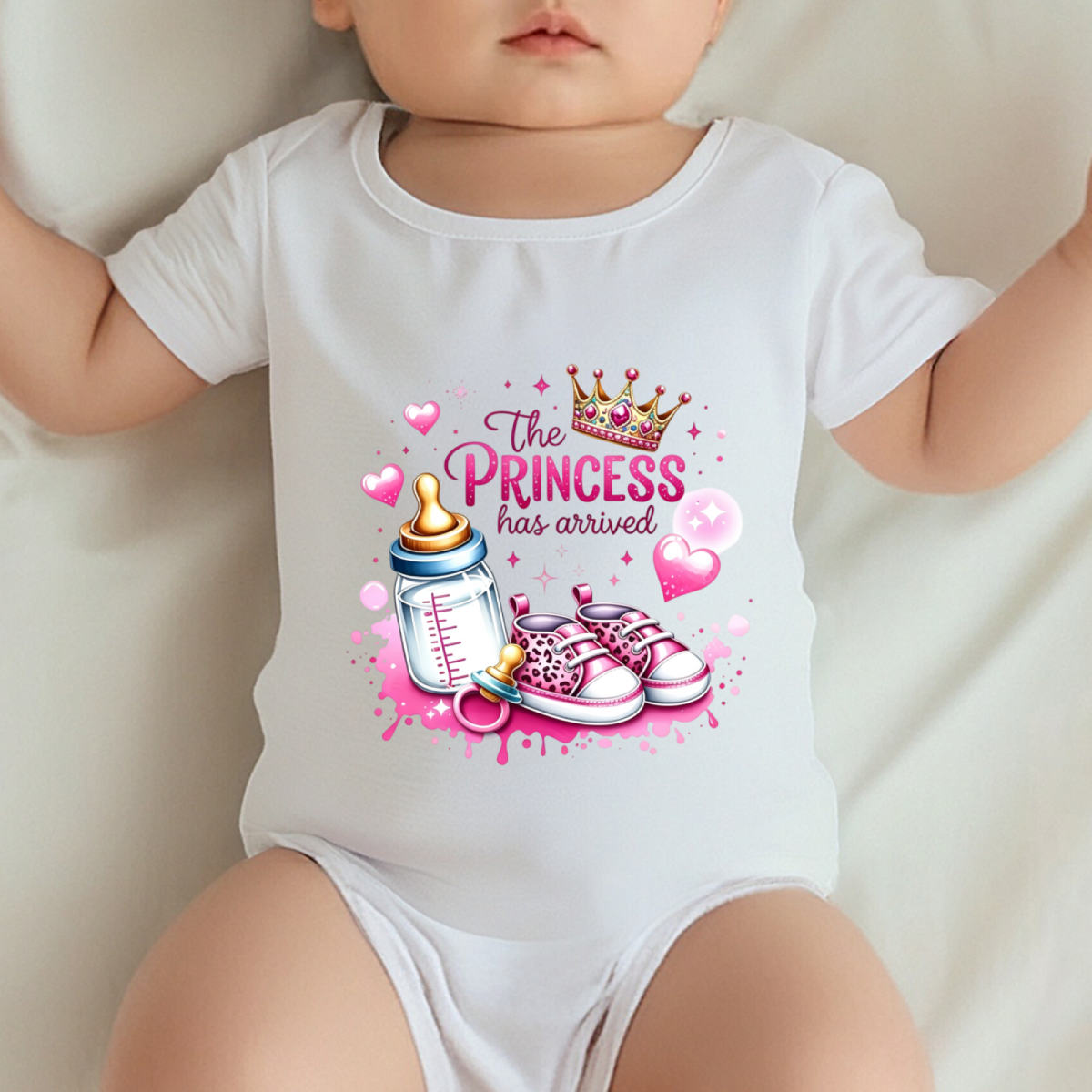 The Princess Has Arrived Pink Crown Baby Girl Coming Home Outfit