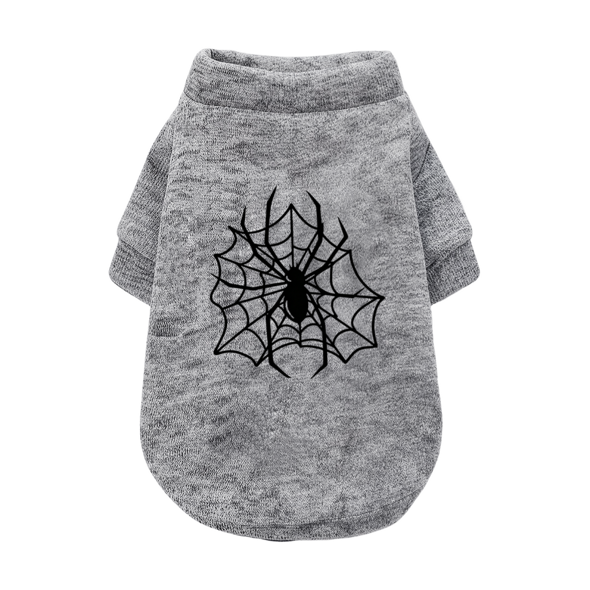 Spooky Black Spider Halloween White Pet Cardigan Sweater