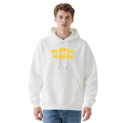 Retro VOX Since 1957 Golden Logo Hoodie, Soft Rock Music Lover Sweatshirt